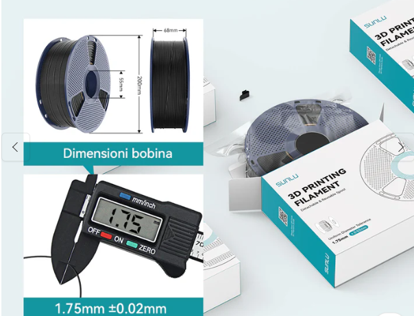 SUNLU PETG 1,75 mm 1 kg - immagine 2